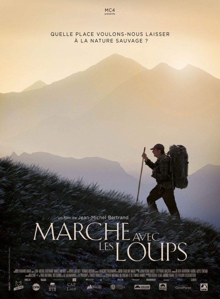 Affiche Marche avec les Loups , documentaire de Jean Michel Bertrand